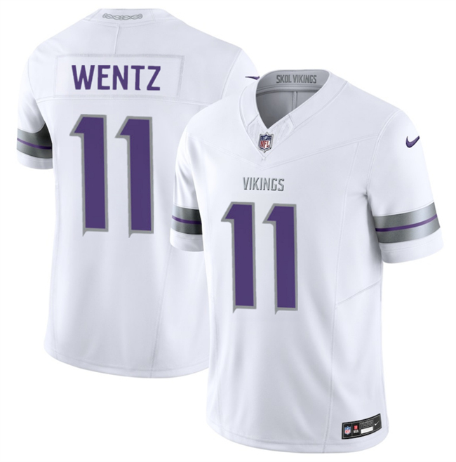 Men's White Minnesota Vikings #11 Carson Wentz 2025 F.U.S.E. Winter Warrior Limited Stitched Jersey